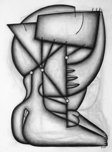 Drawing titled "Thalassa - Waiting…" by Kerry O. Furlani, Original Artwork, Charcoal