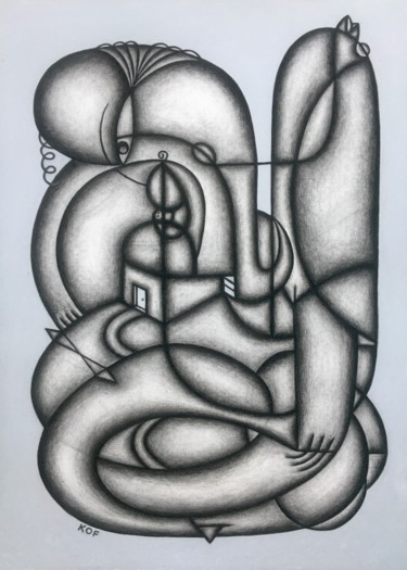 Рисунок под названием "Vesta's Firstborn (…" - Kerry O. Furlani, Подлинное произведение искусства, Древесный уголь