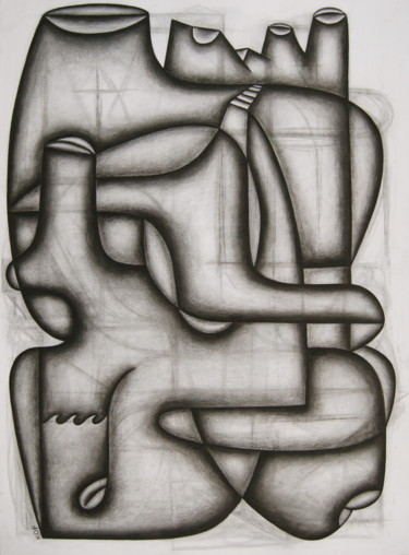 Dibujo titulada "The Workings of Her…" por Kerry O. Furlani, Obra de arte original, Carbón
