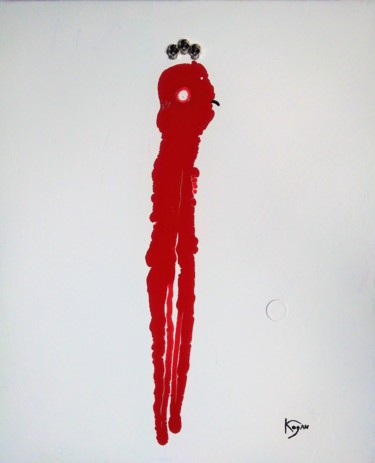 Painting titled "RED MAN" by Kogan, Original Artwork, Acrylic