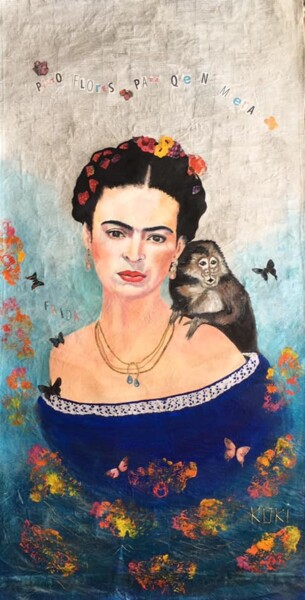 Peinture intitulée "Frida Kahlo y sus f…" par Koki, Œuvre d'art originale, Acrylique