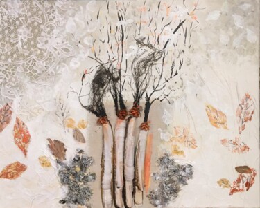 Painting titled "Arbre 1" by Koki, Original Artwork, Collages