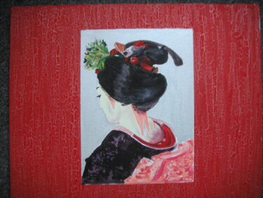 Peinture intitulée "gracieuse japonaise" par Koki, Œuvre d'art originale, Huile