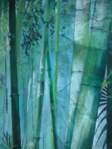 Malerei mit dem Titel "bambous sur papier…" von Koki, Original-Kunstwerk