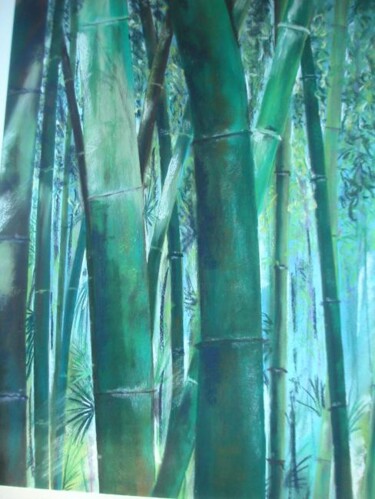 Painting titled "bambous sur pastel…" by Koki, Original Artwork