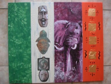 Pittura intitolato "Afrique" da Koki, Opera d'arte originale