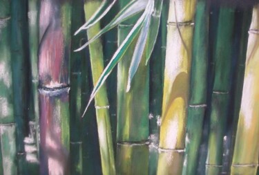 Painting titled "Bambous d'Anduze" by Koki, Original Artwork