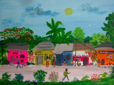 Peinture intitulée "Afrique 1/3 : le qu…" par Koki, Œuvre d'art originale, Huile
