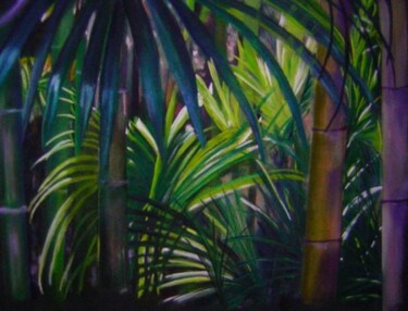 Painting titled "Dans la bambouserai…" by Koki, Original Artwork