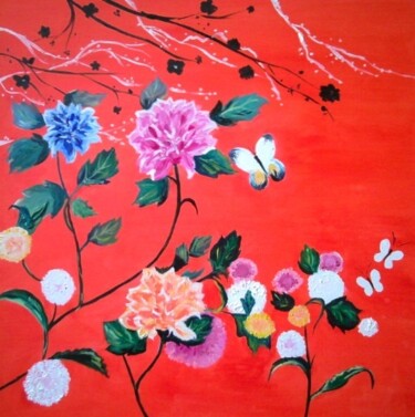 Painting titled "Japonisant" by Koki, Original Artwork