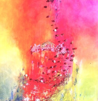 Painting titled "Symphonie des roses" by Koki, Original Artwork, Oil
