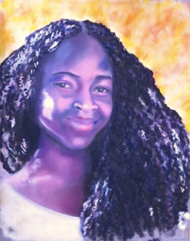 Pittura intitolato "jeune-beaute-togola…" da Koki, Opera d'arte originale