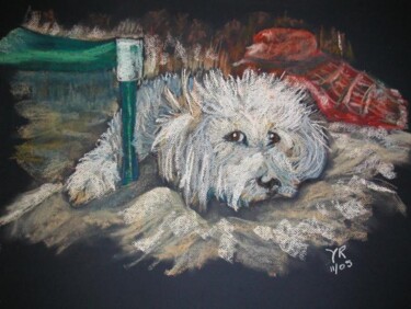 Dessin intitulée "mon amour de chien" par Koki, Œuvre d'art originale