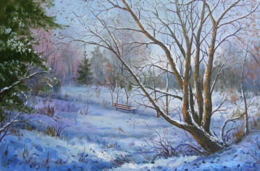 Картина под названием "Зима в Ровенском ги…" - Константин Степанюк, Подлинное произведение искусства, Масло