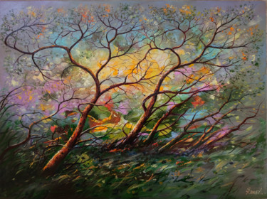 Painting titled "A breath of wind." by Konstantin Stepaniuk, Original Artwork, Oil