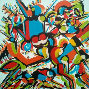 Peinture intitulée "Sans Titre 2" par Kokou Senavon, Œuvre d'art originale, Acrylique Monté sur Châssis en bois