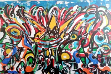 Картина под названием "Nature et vie !" - Kokou Senavon, Подлинное произведение искусства, Акрил Установлен на Деревянная ра…
