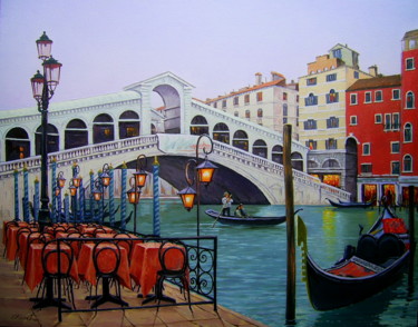 Картина под названием "Венеция. мост Риаль…" - Kolbart, Подлинное произведение искусства, Масло