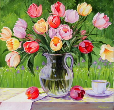 Painting titled "Аромат весны" by Kolbart, Original Artwork, Oil