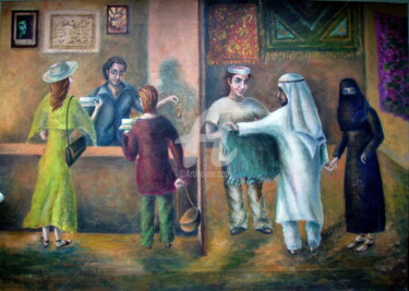 Painting titled "Bazar" by Alla, Original Artwork, Oil