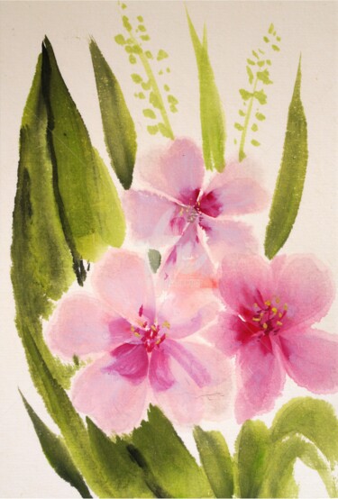 Painting titled "Flowers. Chinese art" by Alla, Original Artwork
