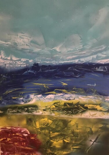 Pintura intitulada "lagoon #ArtistSuppo…" por Kolir, Obras de arte originais, Tinta spray