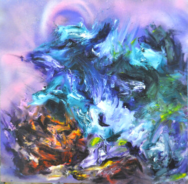 Painting titled "Chaos #ArtistSuppor…" by Kolir, Original Artwork, Oil