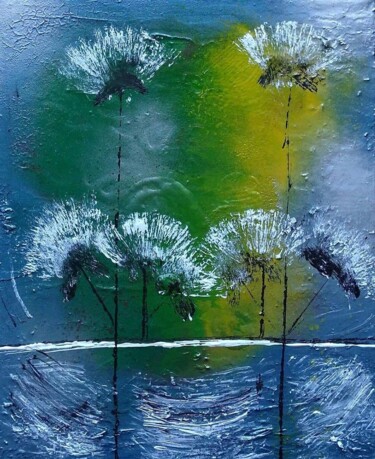 Painting titled "frogs & flowers #Ar…" by Kolir, Original Artwork, Spray paint