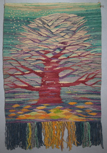 Textile Art titled "Первый снег" by Tatiana Kolobova, Original Artwork, Tapestry