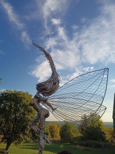 Скульптура под названием "wire fairy #6" - Kolobrawen, Подлинное произведение искусства, Нержавеющая сталь
