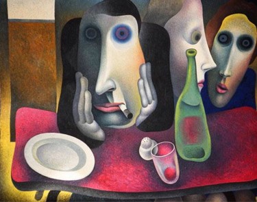 Painting titled "Party" by Kolomenkov Alexander, Original Artwork