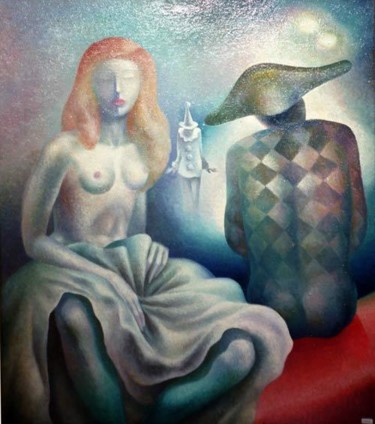Painting titled "Kolombina" by Kolomenkov Alexander, Original Artwork