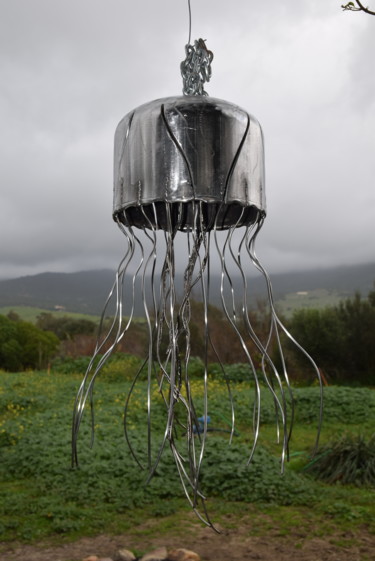 Sculpture titled ""Medusa" lamp" by Komas, Original Artwork, Metals