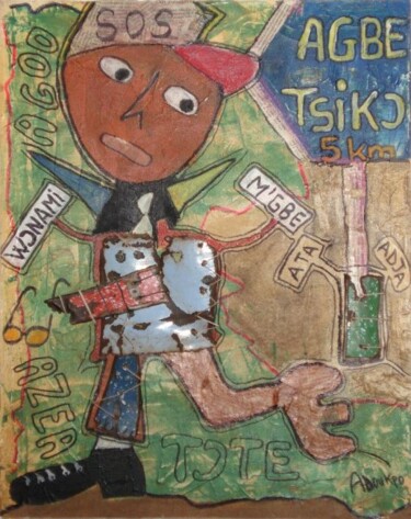 Painting titled "novi agbe tsiko" by Komlan Adoukpo, Original Artwork