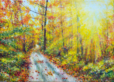 Peinture intitulée "Осень" par Nadezhda Knyazeva, Œuvre d'art originale, Huile