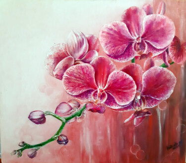 Peinture intitulée "Орхидея" par Nadezhda Knyazeva, Œuvre d'art originale, Acrylique