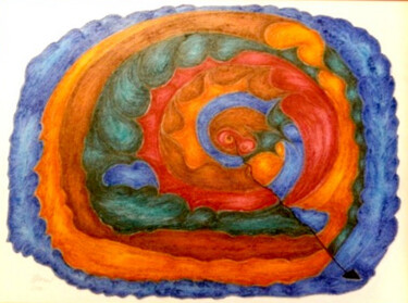 Dibujo titulada "Thaw" por Konchedras, Obra de arte original, Pastel Montado en Bastidor de camilla de madera
