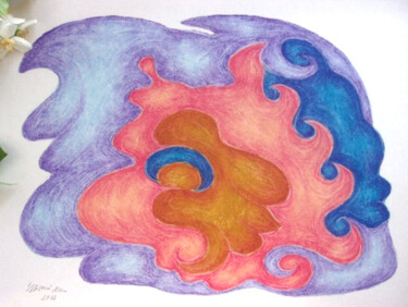 Zeichnungen mit dem Titel "Inner flame" von Konchedras, Original-Kunstwerk, Pastell