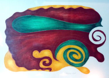 Рисунок под названием "Lump" - Konchedras, Подлинное произведение искусства, Пастель Установлен на Деревянная рама для носил…