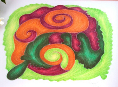 Rysunek zatytułowany „Dragon plant” autorstwa Konchedras, Oryginalna praca, Pastel Zamontowany na Drewniana rama noszy