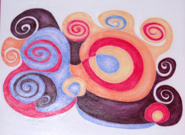 Dibujo titulada "Sprite" por Konchedras, Obra de arte original, Pastel Montado en Bastidor de camilla de madera