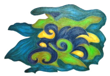 「Sea」というタイトルの描画 Konchedrasによって, オリジナルのアートワーク, パステル ウッドストレッチャーフレームにマウント