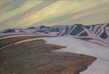 Malerei mit dem Titel "The north Ural" von Boris Kondrashin, Original-Kunstwerk, Öl