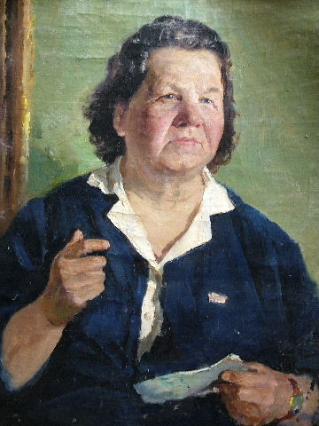 Schilderij getiteld "Portrait" door Boris Kondrashin, Origineel Kunstwerk, Olie