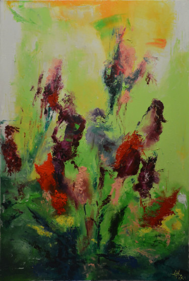 Painting titled "Wildflowers" by Zhanna Kondratenko, Original Artwork, Oil
