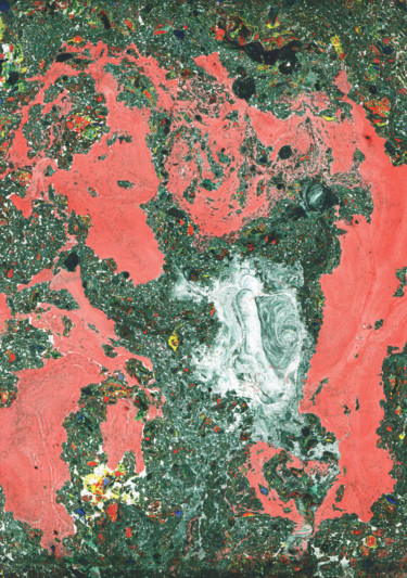 Peinture intitulée "Red river" par Zhanna Kondratenko, Œuvre d'art originale, Huile Monté sur Autre panneau rigide