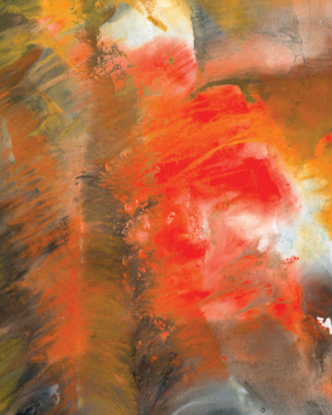 Ζωγραφική με τίτλο "Fire in the veld" από Zhanna Kondratenko, Αυθεντικά έργα τέχνης, Γκουάς Τοποθετήθηκε στο Άλλος άκαμπτος…