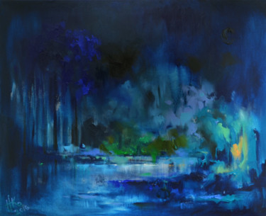Malerei mit dem Titel "The blue night's sp…" von Zhanna Kondratenko, Original-Kunstwerk, Öl