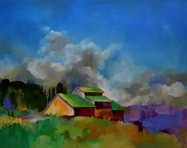 Painting titled "Sunny day" by Zhanna Kondratenko, Original Artwork, Oil