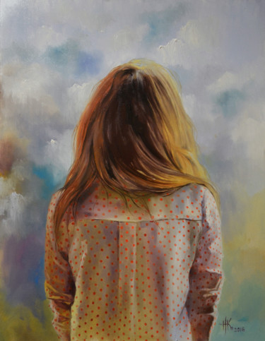 Картина под названием "In the clouds" - Zhanna Kondratenko, Подлинное произведение искусства, Масло
